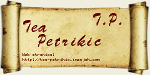 Tea Petrikić vizit kartica
